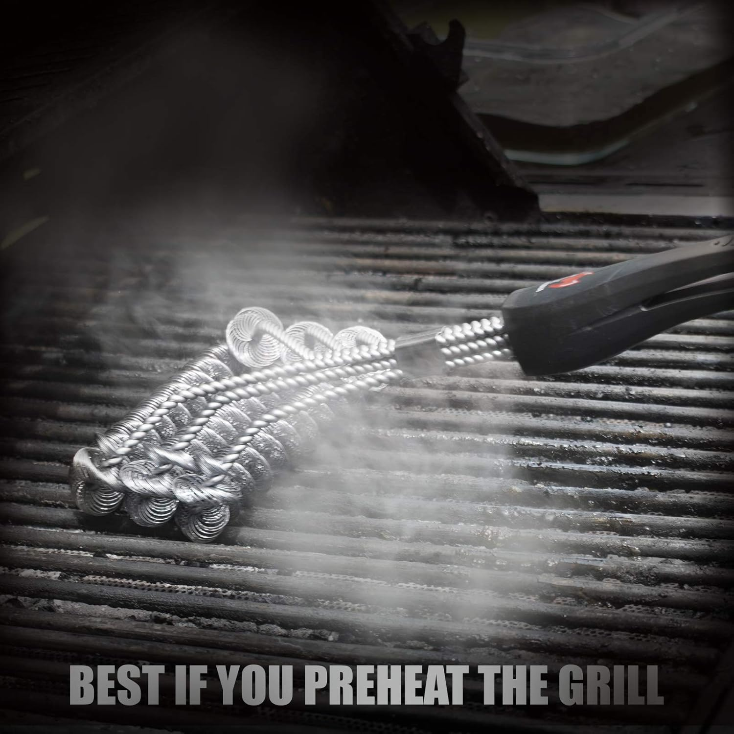 Kona Safe/Clean Grill Brush - Bristle Free BBQ Grill Brush - 100% Rust Resistant Stainless Steel Barbecue Cleaner - Safe for Porcelain, Ceramic, Steel, Cast Iron - Great Grilling Accessories Gift image number 5