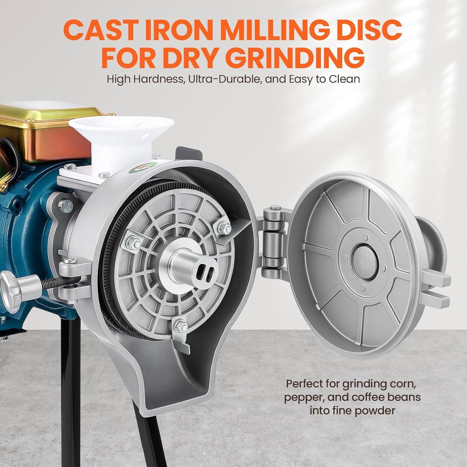 Maxkon 3000W Electric Grain Mill Grinder Machine Dry Wet Corn Rice Wheat Feed Flour Spice Cereal Coffee Bean Powder Commercial Home Nut Tofu Sorghum Milling