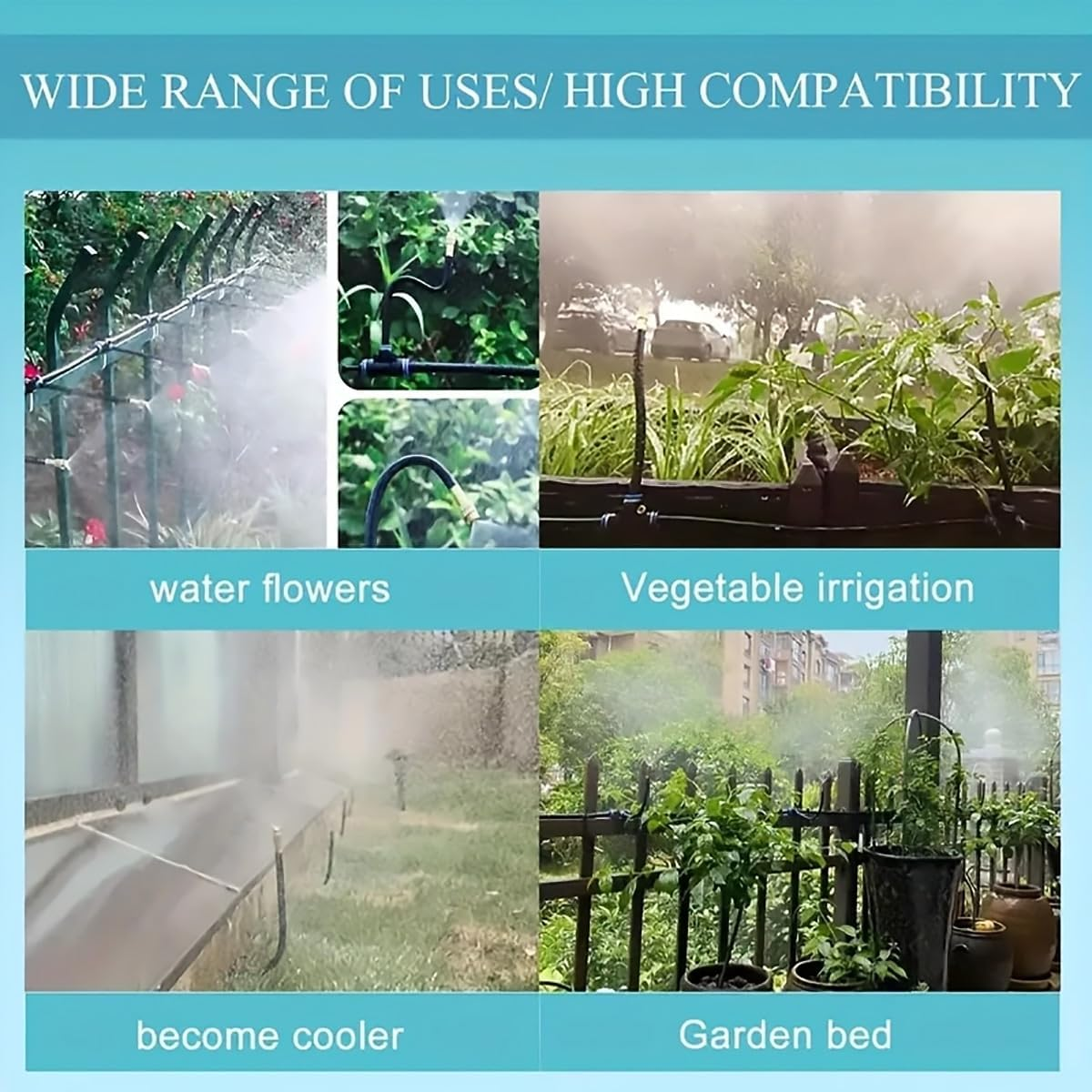 AIMALL Universal Adjustable Copper Nozzle Atomization Cooling Humidification Equipment for Irrigation Systems, Garden, and Greenhouse - 6/8/12Mm Size