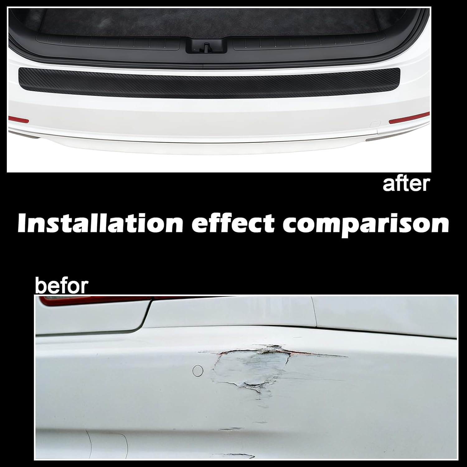 Car Boot Protector for Subaru Forester Accessories, Universal Rubber Scratch Resistant Car Door Entry Guard Trim Cover, Trunk Sill Protector Fit for Cars Suvs (35X2.76 Inch, Black) image number 2