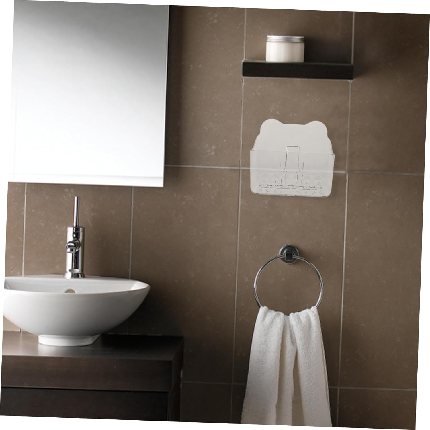 Amosfun Convenient Wall-Mounted Tissue Box Holder Holds Wipes Napkins Eggs Easy to Clean image number 6