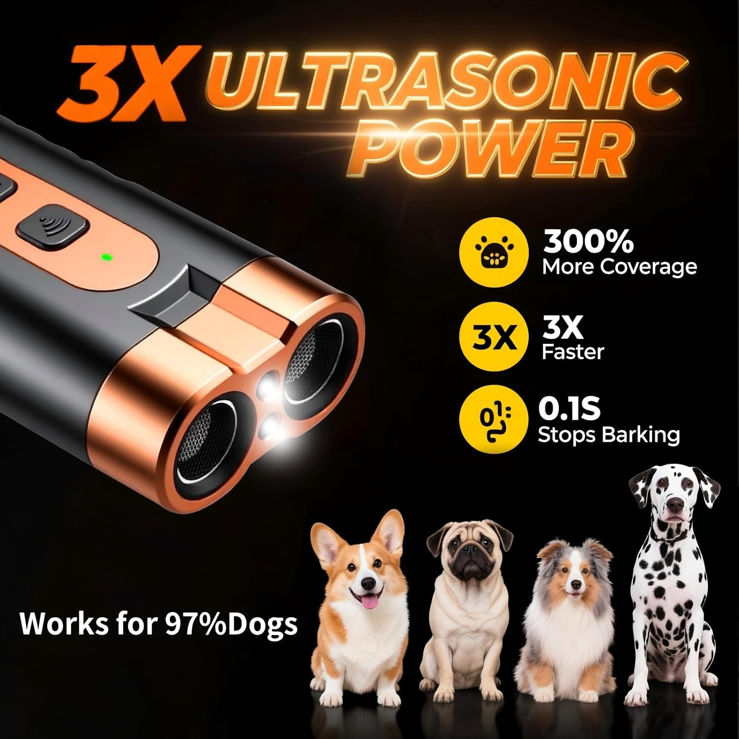 Dog Bark Deterrent Devices for Own or Neighbor'S, Bark Shield, Dog Ultrasonic Bark Control, Type-C Charging, Effective & Safe, Dog Training Tools, anti Barking Device for Dogs Indoor Outdoor Use image number 2