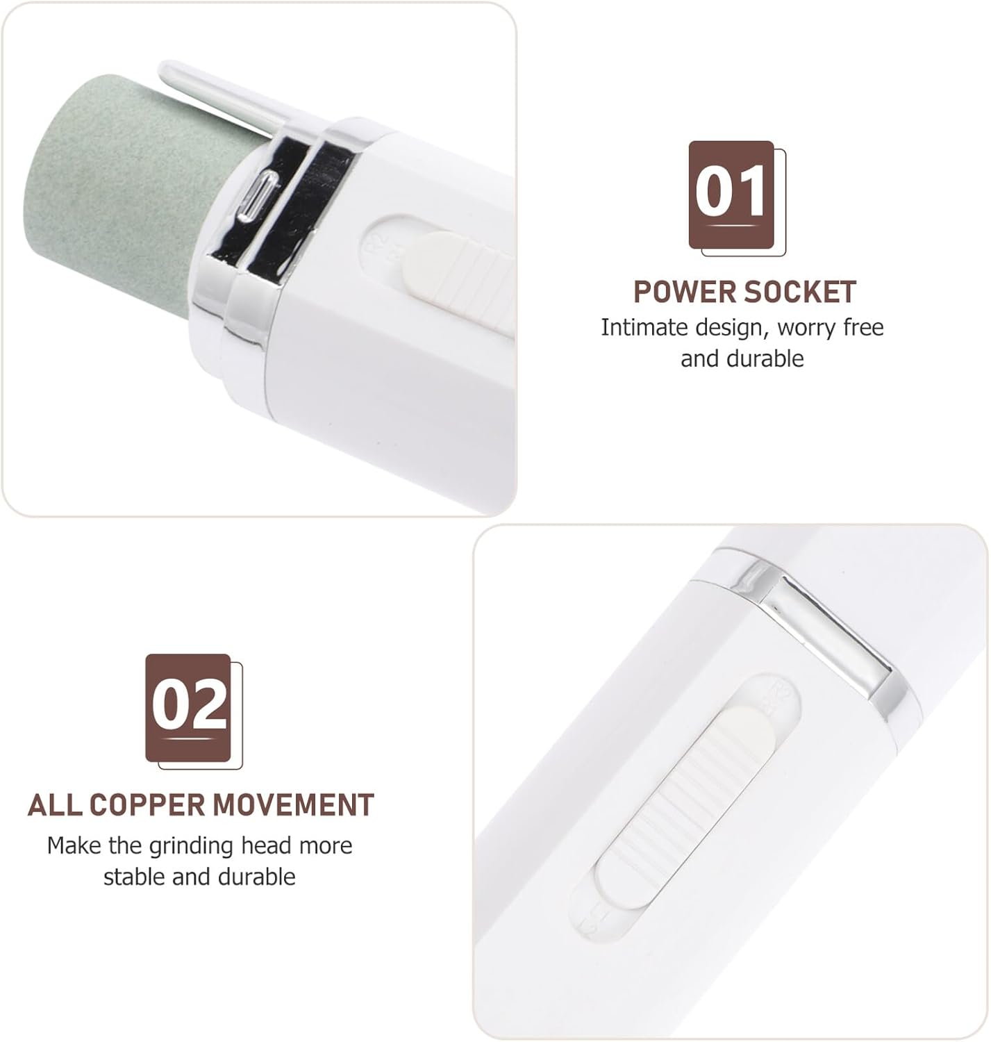 WRITWAA Electric Nail Polishing Tool for Manicure Pedicure Battery Powered Nail Drill Eva Grinding Heads Portable