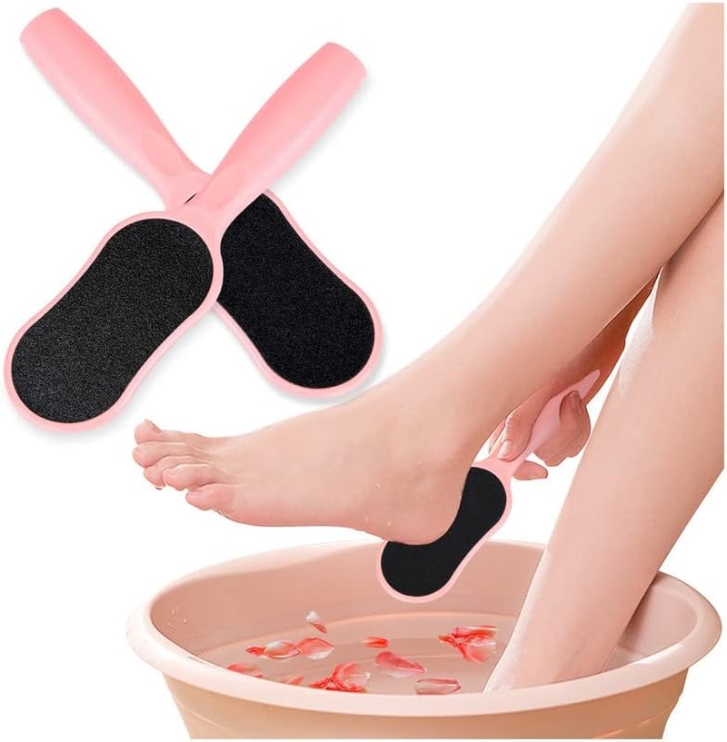 Kalevel Plastic Foot Rasp Foot File Scrubber Pedicure Scrub Brush Foot File Callus Remover Hard Dead Skin Scrubber for Dry Cracked Heel 2 Pcs Peach