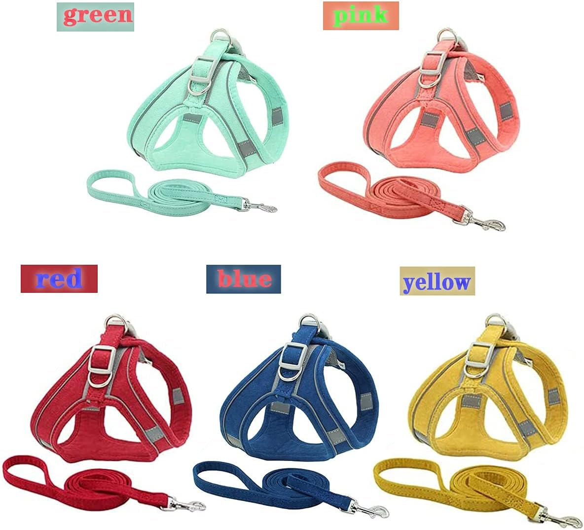 Dog Harness and Leash Set Dog Chest Strap Pet Vest Harness with Handle Adjustable Reflective Dog Harness for Small Dog Medium Dog Cat Red 2XS image number 5