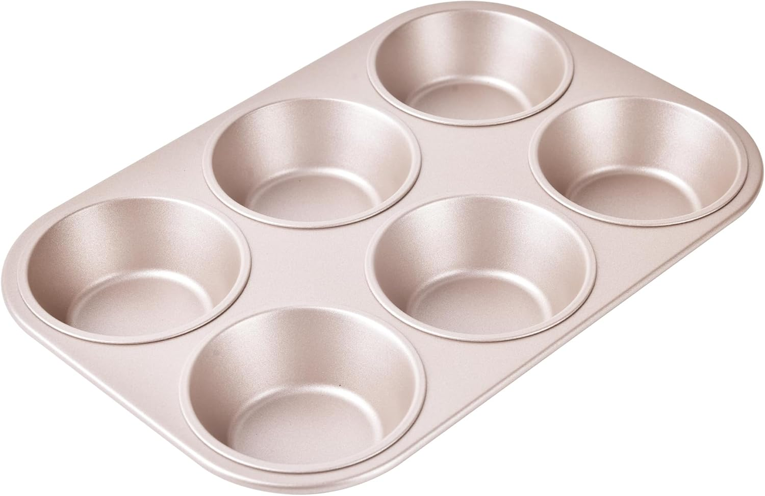 Bakeley Muffin Cake Pan, 6-Cavity Non-Stick Cupcake Pan Bakeware for Oven Baking (Champagne Gold) image number 5