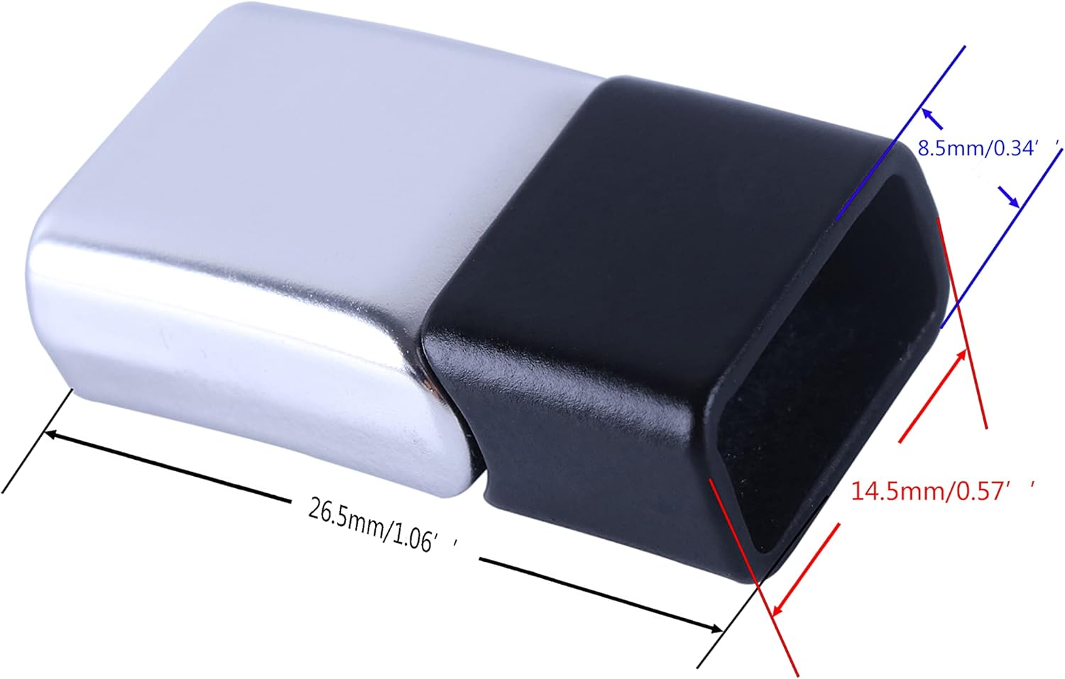 KONMAY Magnetic Jewelry Bracelet Clasps, 10 Sets 12.0X6.0Mm Antique Brass Flat Closure Magnetic End Caps for Leather Bracelet Making - Matte Black image number 2