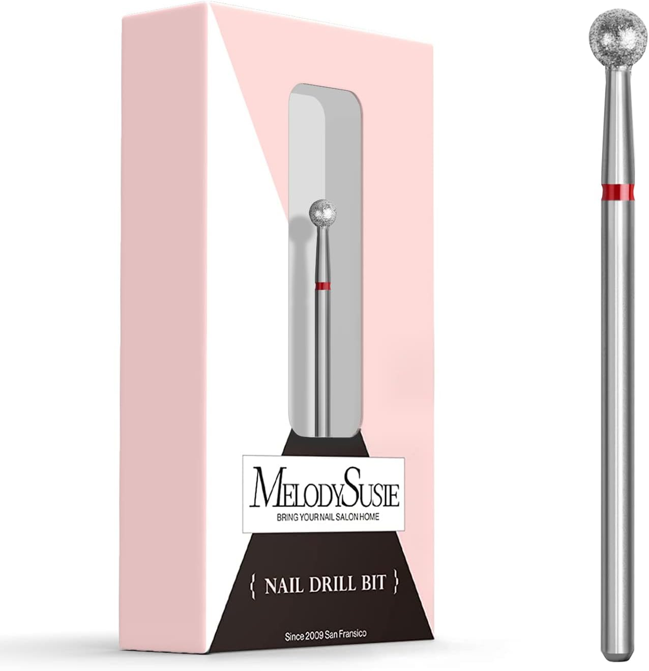 Melodysusie Ball Shape Cuticle Clean Nail Drill Bit 3/32'', Professional Safety Carbide Diamond Nail Bit Nail Cleaner for Cuticle Dead Skin Nail Prepare, Two Way Rotate, Manicure Nail Salon Supplies image number 2