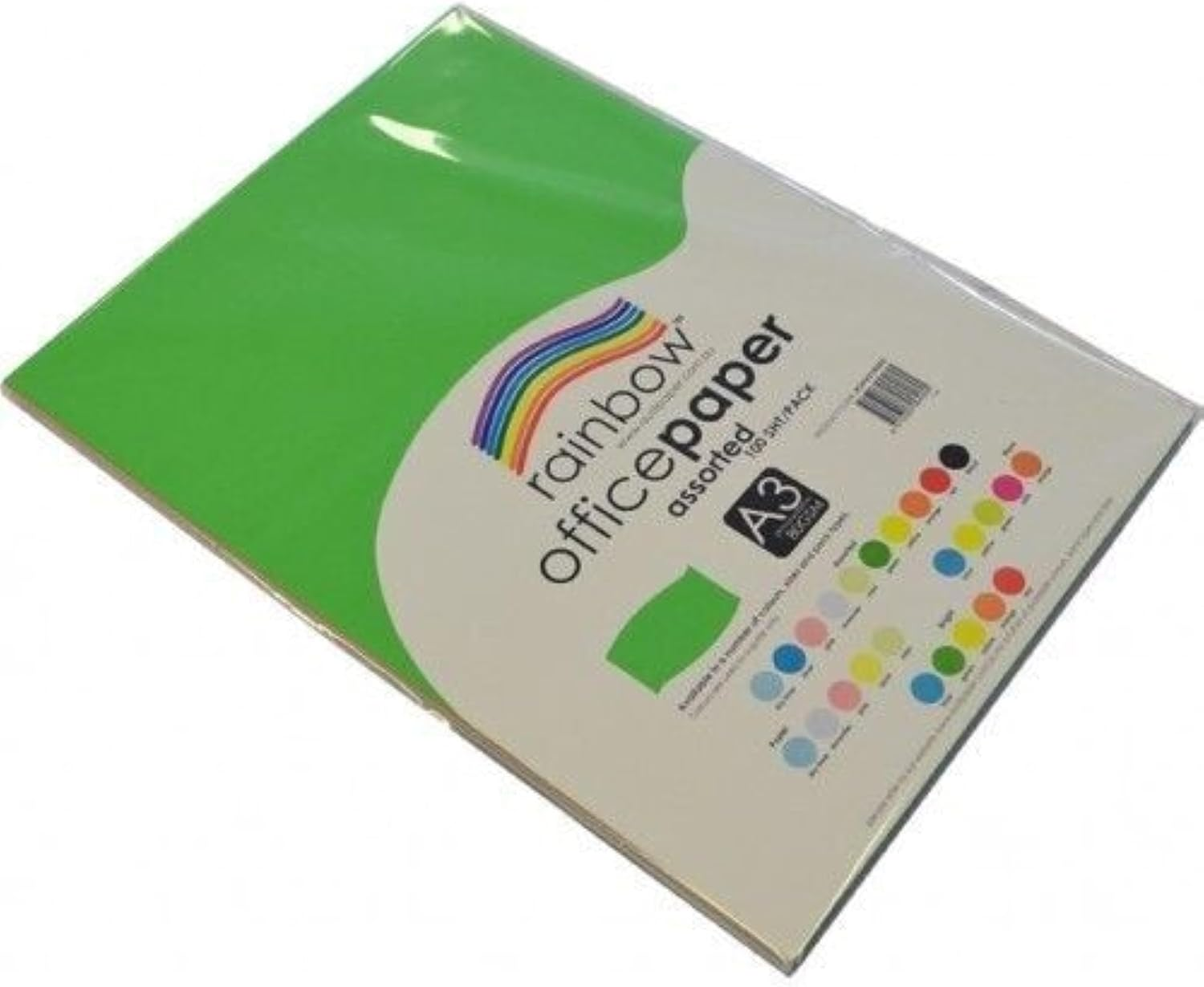 Rainbow A3 Colour Copy Paper 100 Sheets, Assorted