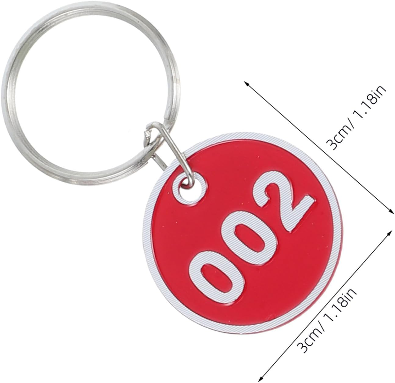 HOUDERCO 100Pcs Aluminum Alloy Metal Keychain Tags with Key Rings Luggage Labels for Travel Suitcases Lockers Sauna Keys and Storage Organization image number 5