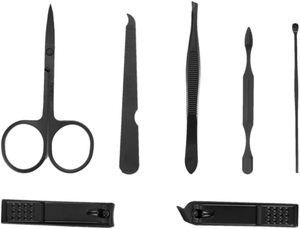 Ark&eacute; Manicure Set Nail Clippers Professional Fingernail & Toenail Grooming Kit Tweezers Eyebrow Scissors for Mens and Women Travel Size 7Pcs Nail Care Tools with Black Case image number 5