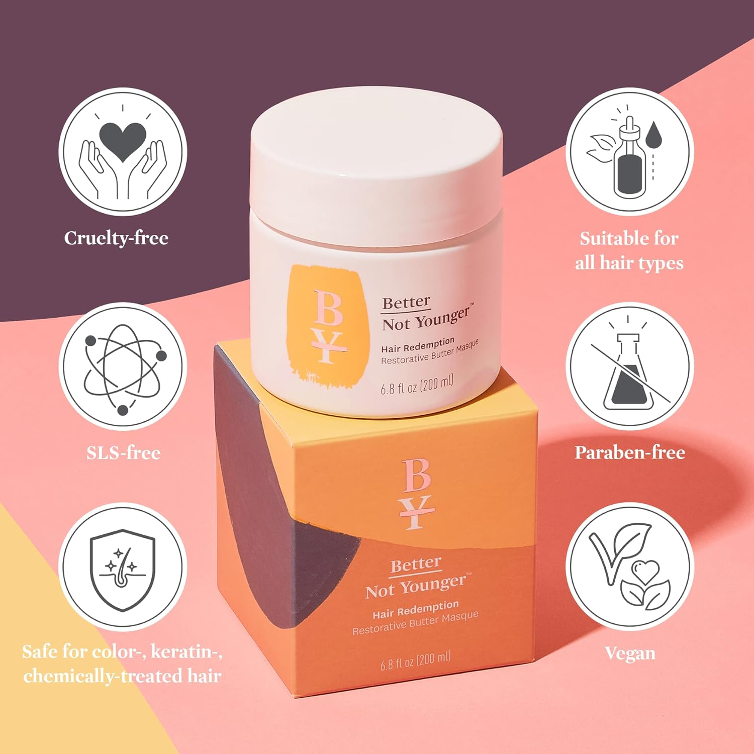 Better Not Younger Hair Redemption Restorative Butter Masque for Unisex 6.8 Oz Masque image number 1