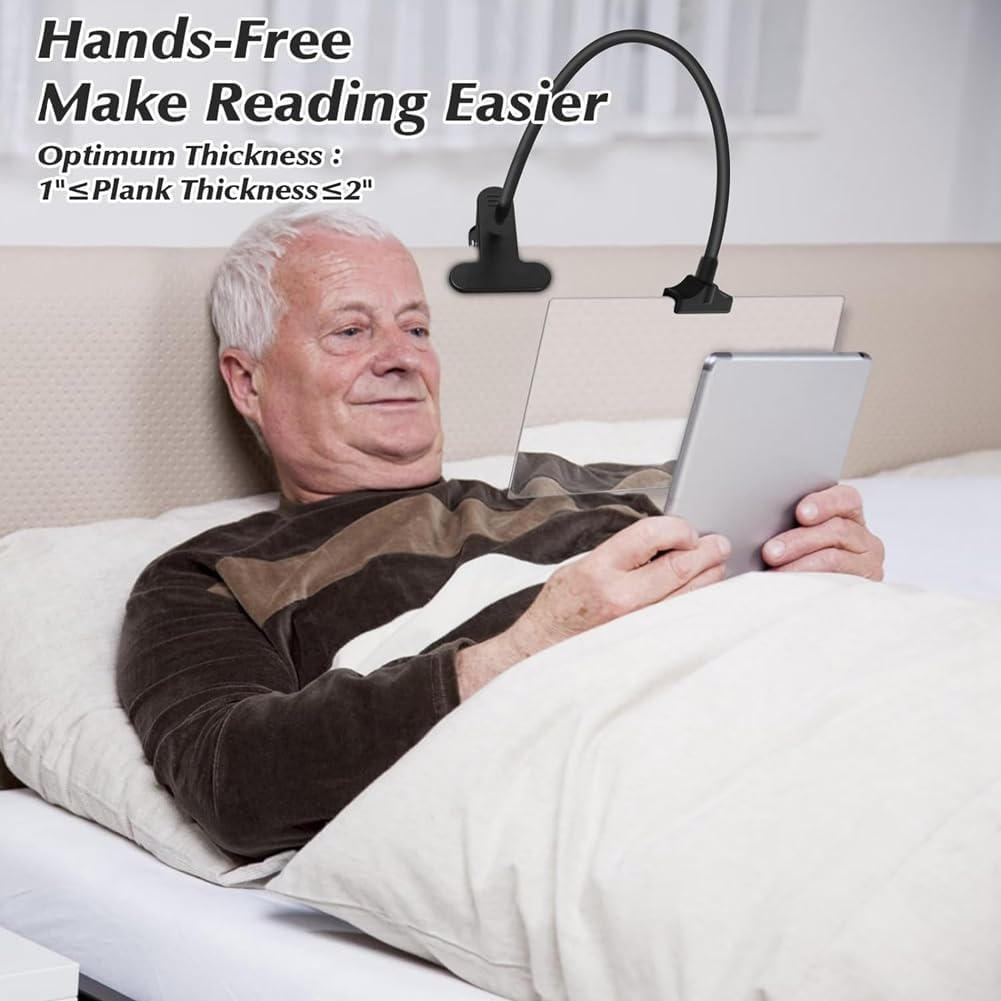 Veumoie 5X Magnifying Glass with Clip, 6X3.5 Inch Magnifier with Clamp Adjustable Flexible Gooseneck,Clip on Magnifying Glass Easy Install Easy to Use image number 3