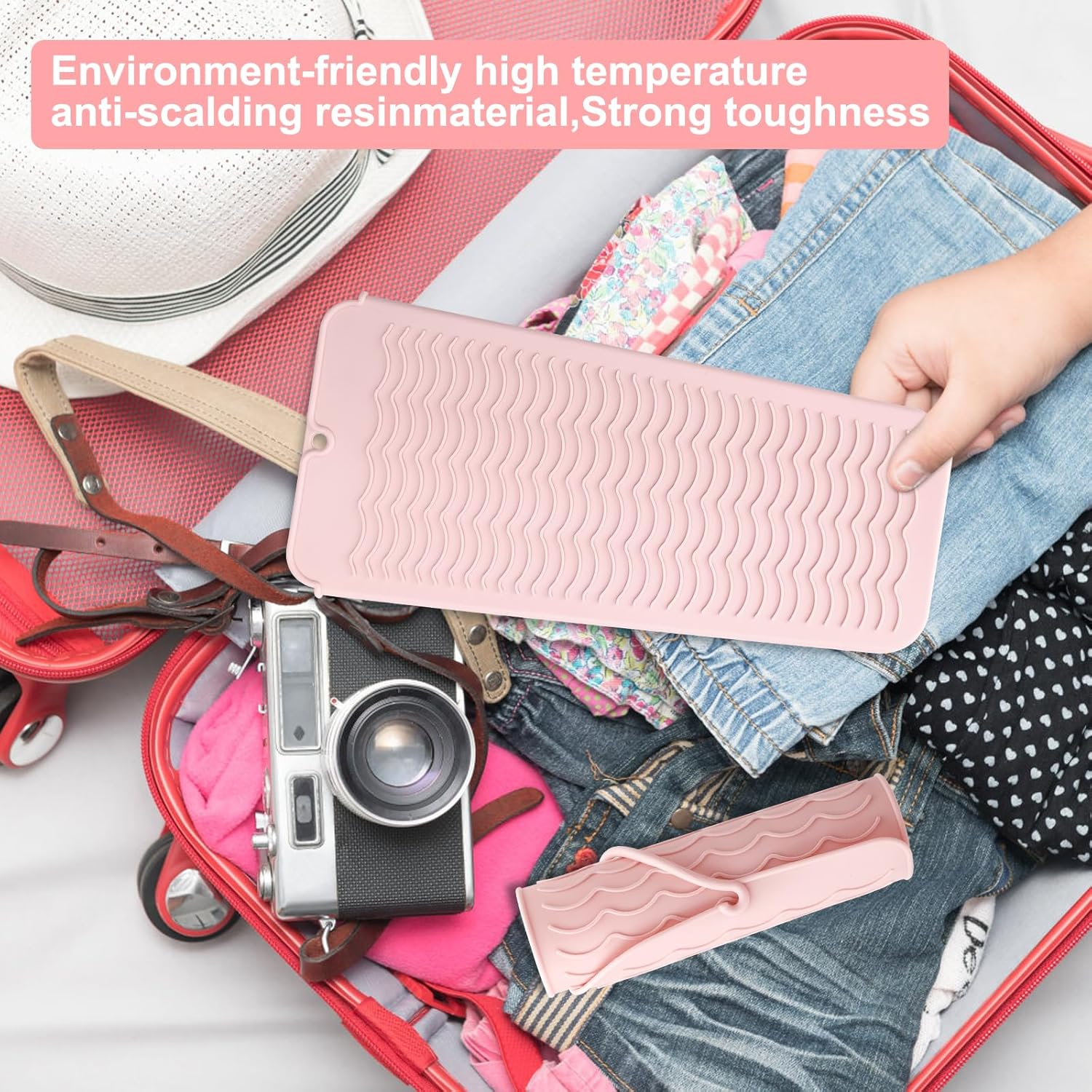 4 Pieces Heat-Resistant Silicone Mat with Hanging Hole Style for Curling Irons, Hair Straighteners, Heat-Resistant Underlay, Straighteners and Hair Styling Tools, Heat Mat, Straighteners, Heat image number 3