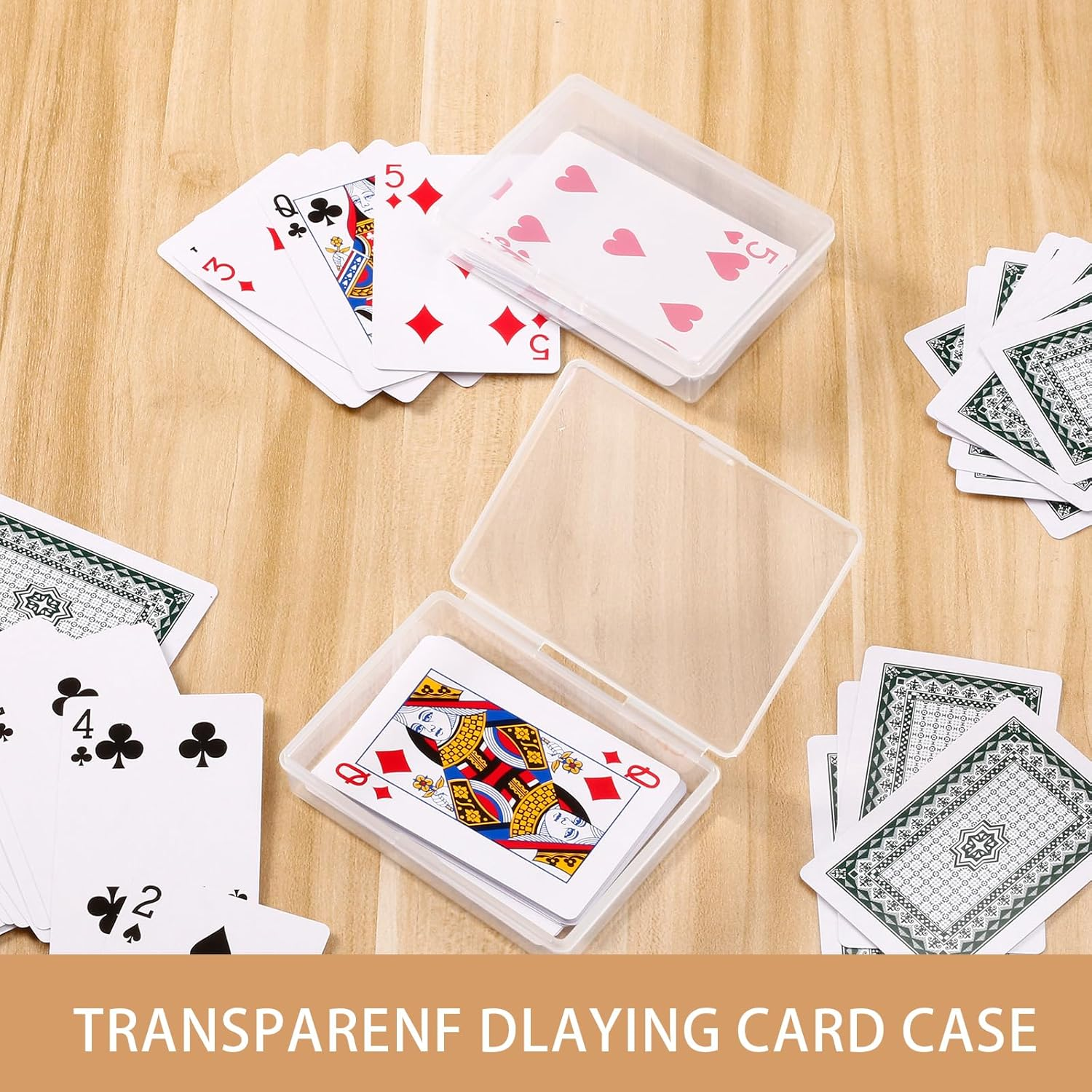 Playing Deck Cases, 8PCS Empty Box Holder Storage Case, Trading Card Organizer Snap Closed for Gaming Cards, Bank Business Card (Transparent) image number 6