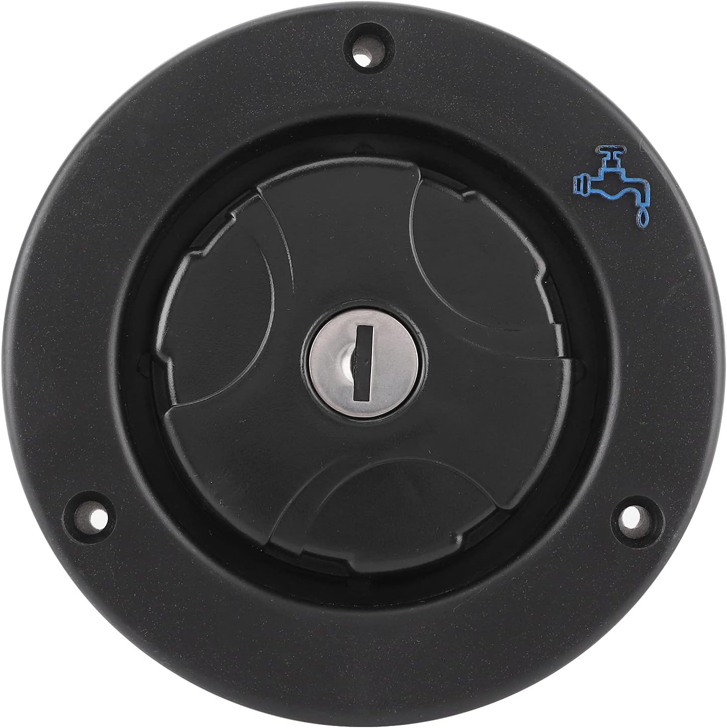 RV Caravan Motorhome Lockable Leakproof Water Filler Cap with 2 Keys, Black Plastic Material image number 1