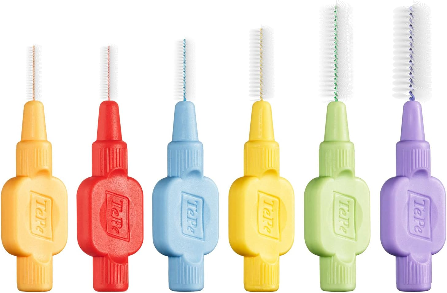 Tepe Interdental Brush, Extra Soft, Mixed Pack, 0.45-1.1Mm/Iso 1-6, 6Pcs, Plaque Removal, Flossers for Wide Gaps, from Narrow to Wide Gaps (Pack of 2)