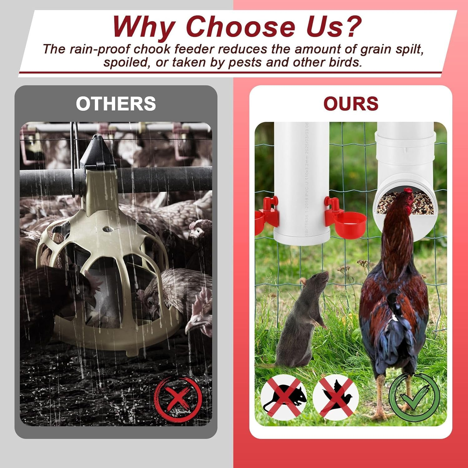 Pet Scene 4L Chicken Feeder Water Set Dispenser Automatic Waterer Poultry Food Drinker Auto Chick Chook Duck Hen Feeding Drinking Cup Bowl PVC Pipe Coop Fence image number 4