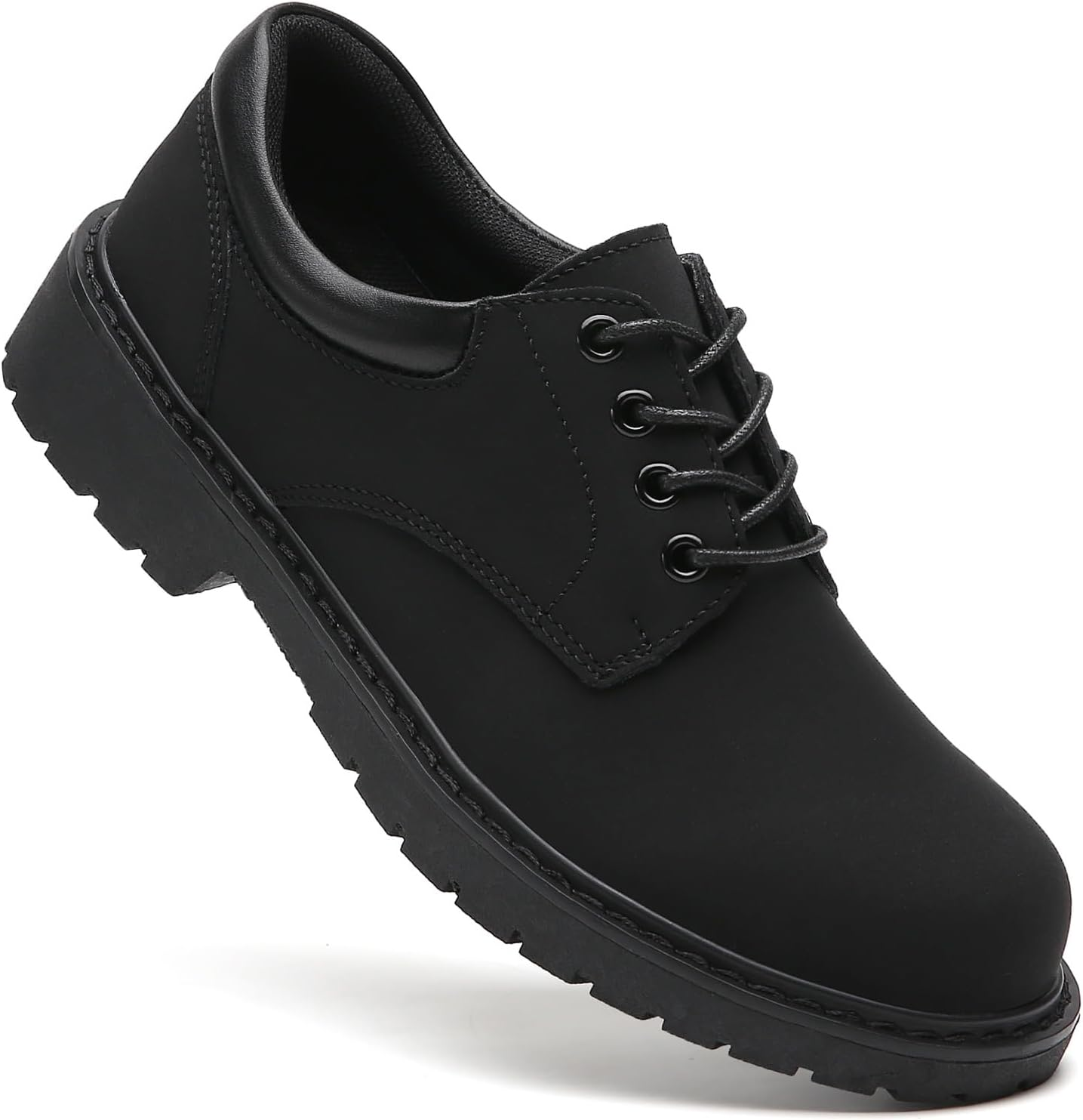 IUY Black Oxford Shoes for Women Leather Work Office Non Slip Dress Shoes Comfortable Shoes