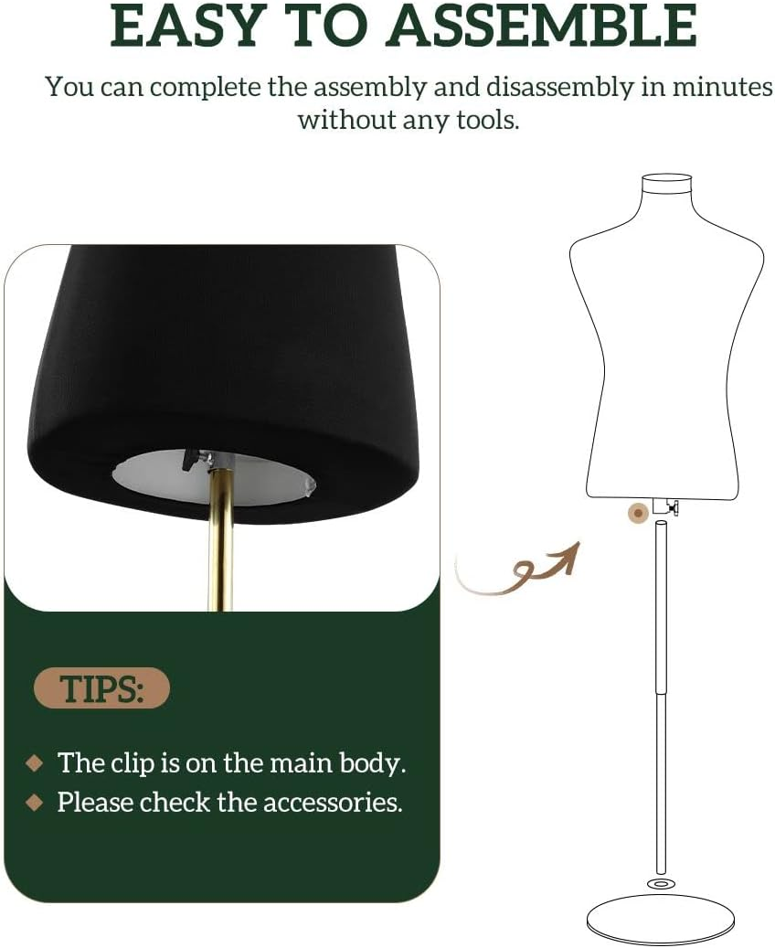 Luxsuite Male Mannequin Stand Dress Form Mannequin Torso Adjustable Height Dressmakers Dummy Mannequin Shop Window Display Tripod Base Black 165Cm-185Cm