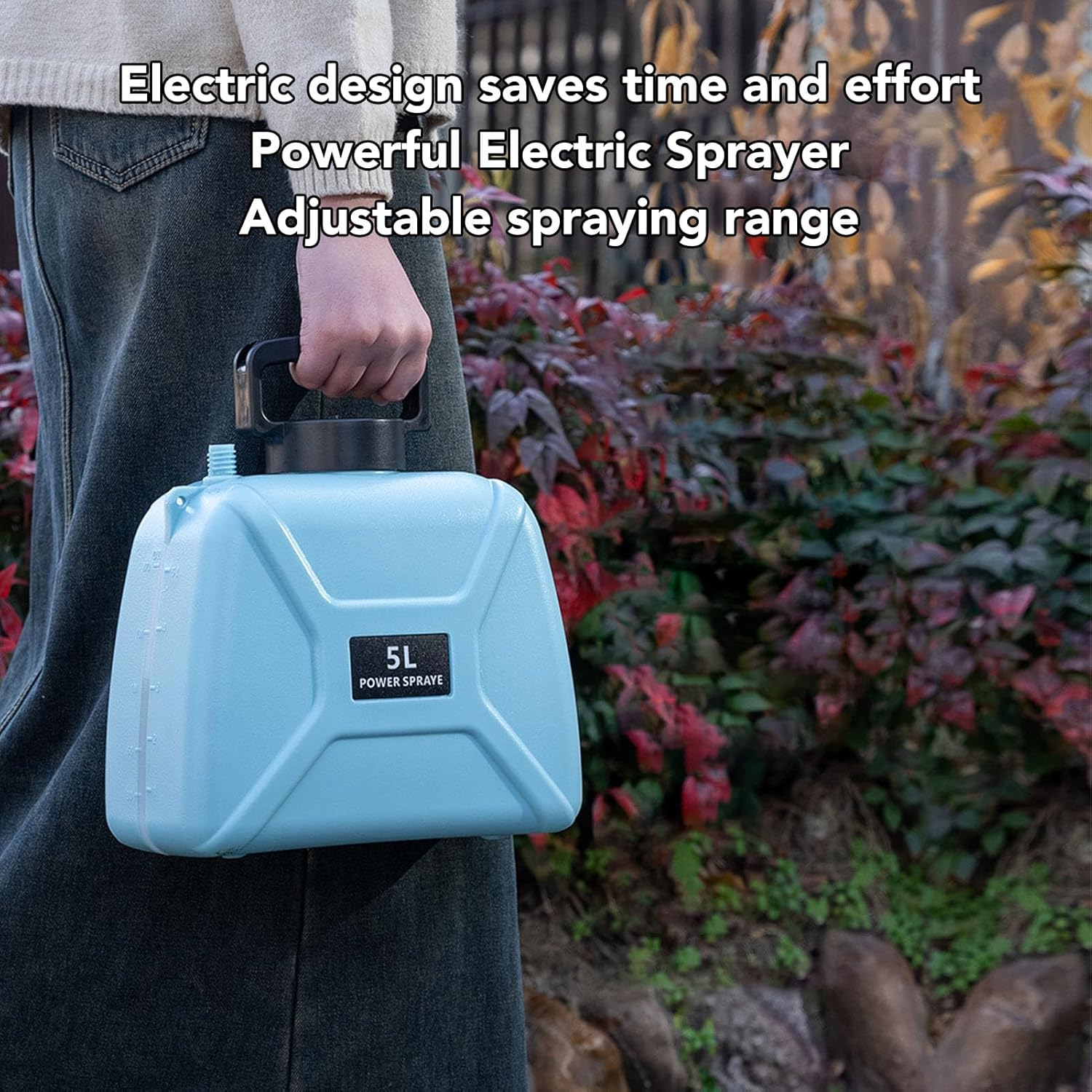 Electric Garden Sprayer - 1.35 Gallon Upgraded Battery Powered Sprayer, Weed Sprayer with 3 Mist Nozzles/Battery Indicator / 23.6 Telescopic Wand/Shoulder Type image number 4