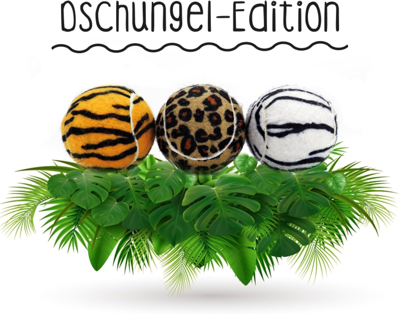 SPORTSPET Tennis Balls for Dogs Jungle, Dog Balls without Squeaker - Set of 3 image number 6