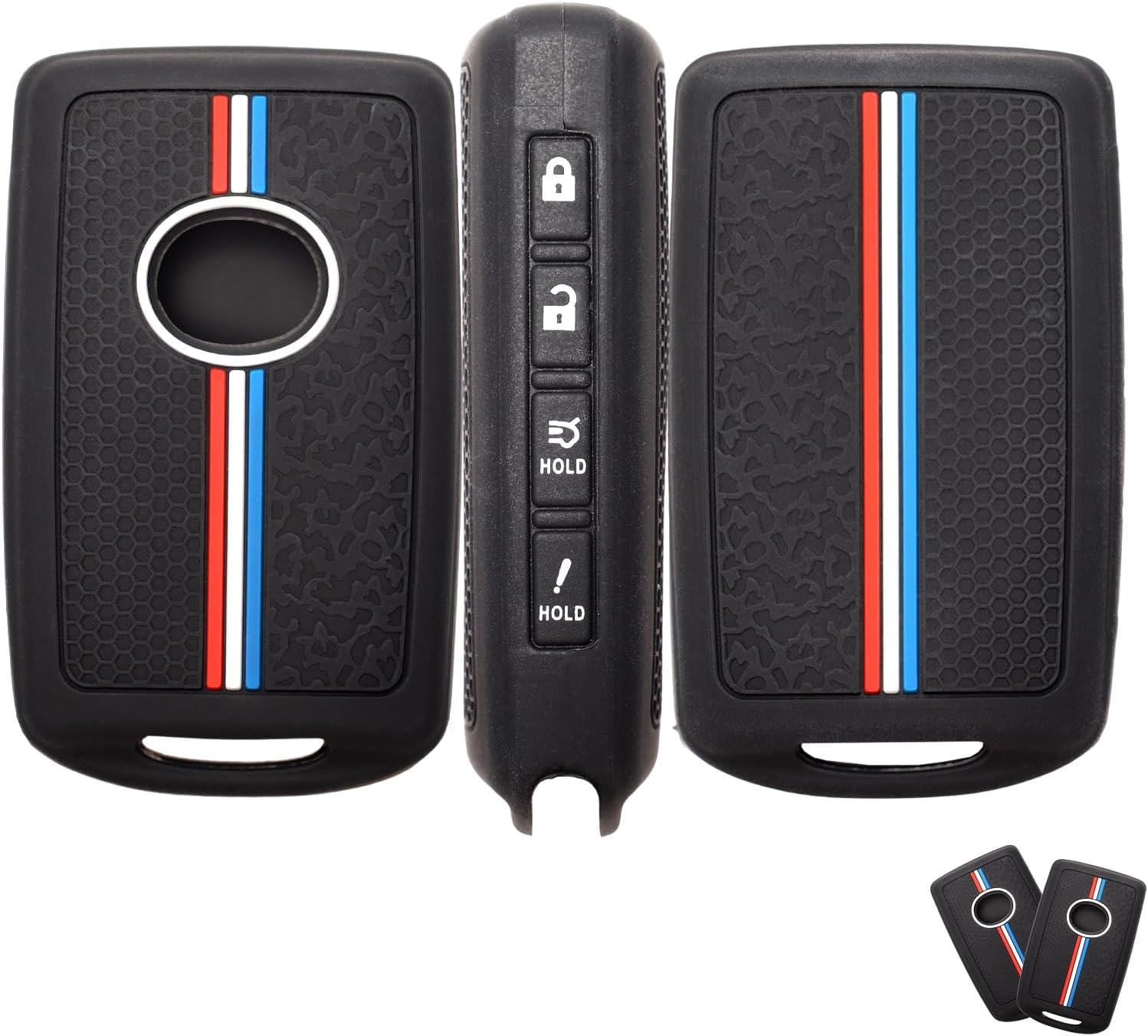 Fiohiros 2 Pack Silicone Smart Remote Car Key Fob Compatible with Mazda (2019-2023) 3 6 CX-30 CX-5 CX-9 CX-50 WAZSKE11D01 662F-SKE11D01 Car Key Cover Accessories