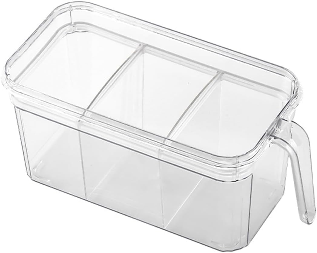 AIMALL Desktop Fish Tank, 9.25 X 5.51 X 5.51 Inch Transparent Mini Aquarium with Lid, Three-Division Design for Betta or Goldfish, Living Room and Office Use image number 2