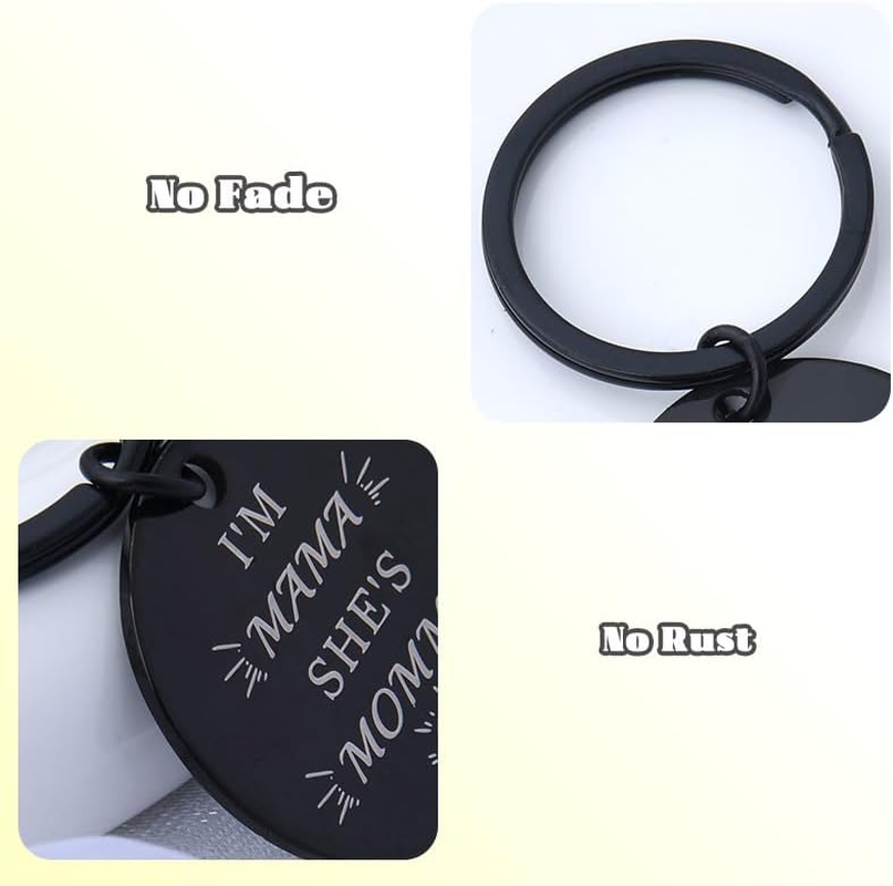 Lesbian Mothers Day Gifts for Mommy Mama Matching Gift Women Lgbt Lgbtq Couple Anniversary Mothers Day Presents for Mom Mother Hers and Hers Gifts for Lesbian Moms Matching Couple Keychains 2 Pcs image number 3