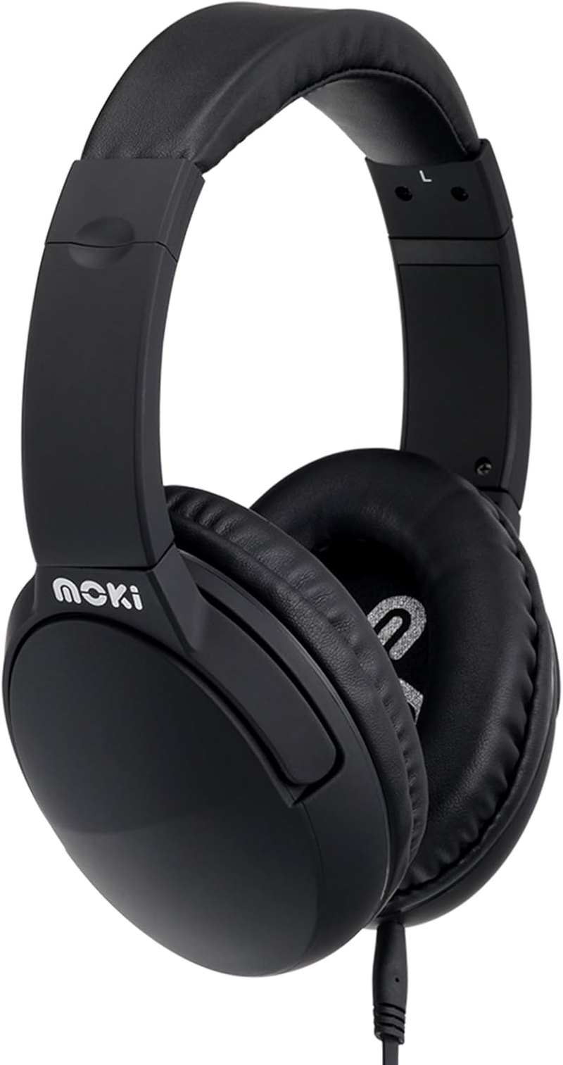 Moki Noise Cancellation Headphones, Black