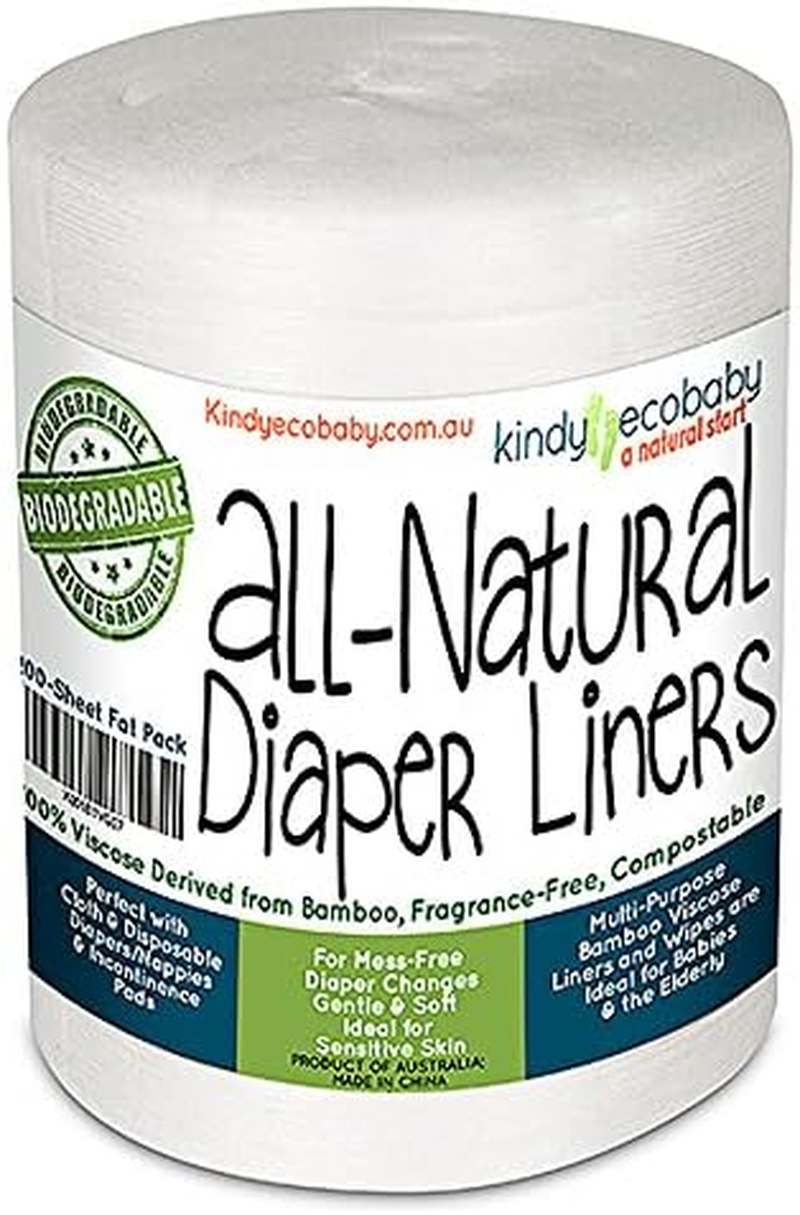 Bamboo Viscose Baby Diaper Liners 200 Sheet Pack Disposable Diaper Liners Flushable Liners Compostable Diaper Liners Bamboo Viscose Liners Diaper Liners for Baby Cloth Diaper Linerswipes 200 image number 3