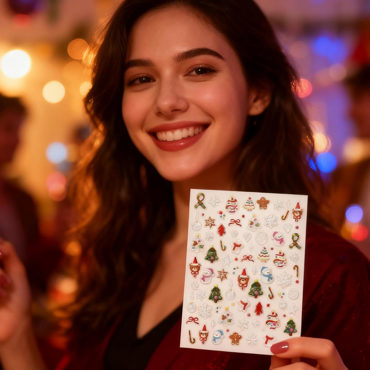 Jvjggag Holiday Nail Stickers - 3D Christmas Cartoon Decorations | Holiday Nail Decals - for Personal Care Women Kids Beginners Home Salon Studio image number 3