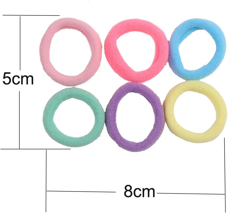 100 Pieces Candy Colors Hairbands,Baby Elastics Hair Ties,Mini Hairbands for Baby Kids and Girl Kids