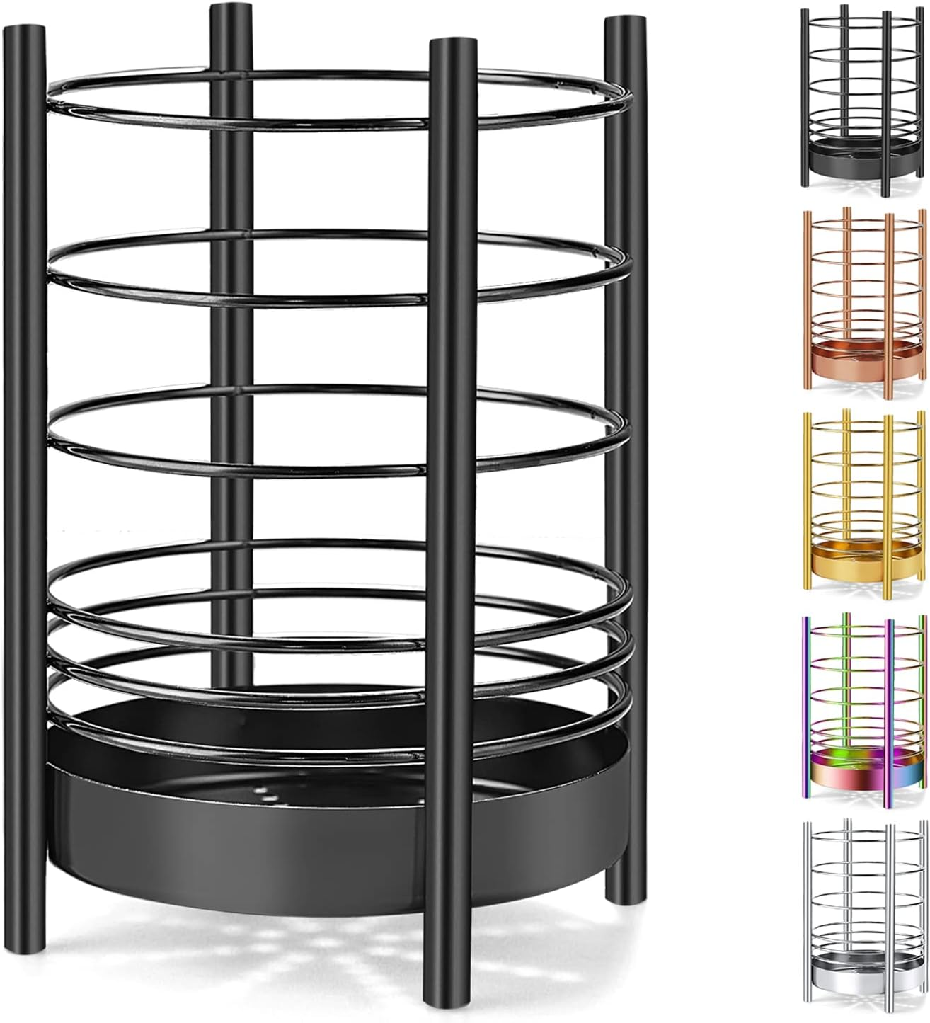 Gold Kitchen Utensil Holder for Kitchen Counter, Stainless Steel Utensil Crocks, Gold Titanium Coating Utensil Storage Caddy Organizer, Cooking Utensil Holder, Easy Cleaning (Gold/7.4''X5.2'')