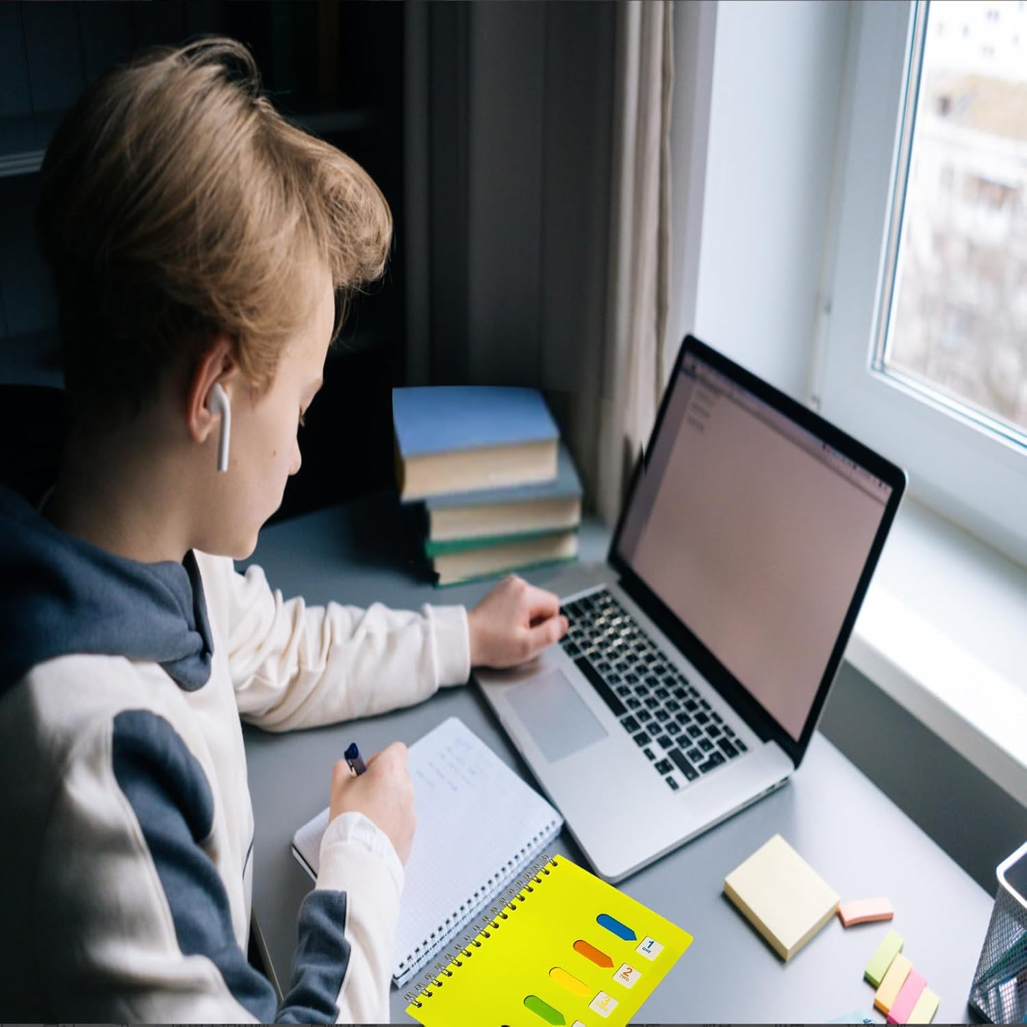 Spiral Notebook with Pen, ZACHMEST A5 Lined Notebook with Index, Hardcover Notebook Spiral Journal Notebook Subject Notebook for Work School Office Home image number 5