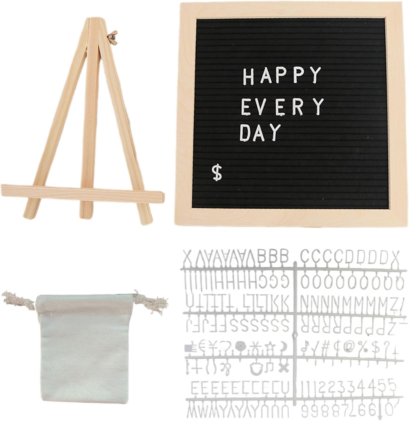 Message Board | Wooden Felt Announcement Board with Interchangeable Letters - Different Rustic Message Board School Baby Room Nursery Restaurant Hairdresser image number 3