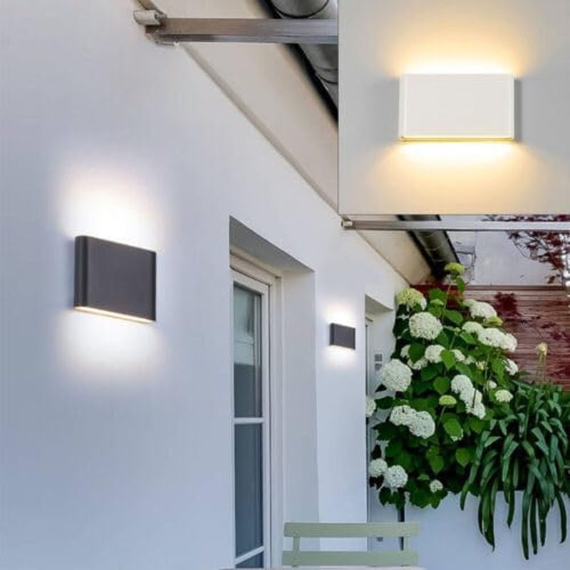 OWEITE LED Wall Light Modern Indoor Outdoor Sconce Lamp Fixtures up down Porch IP65 (Black Warm Light)