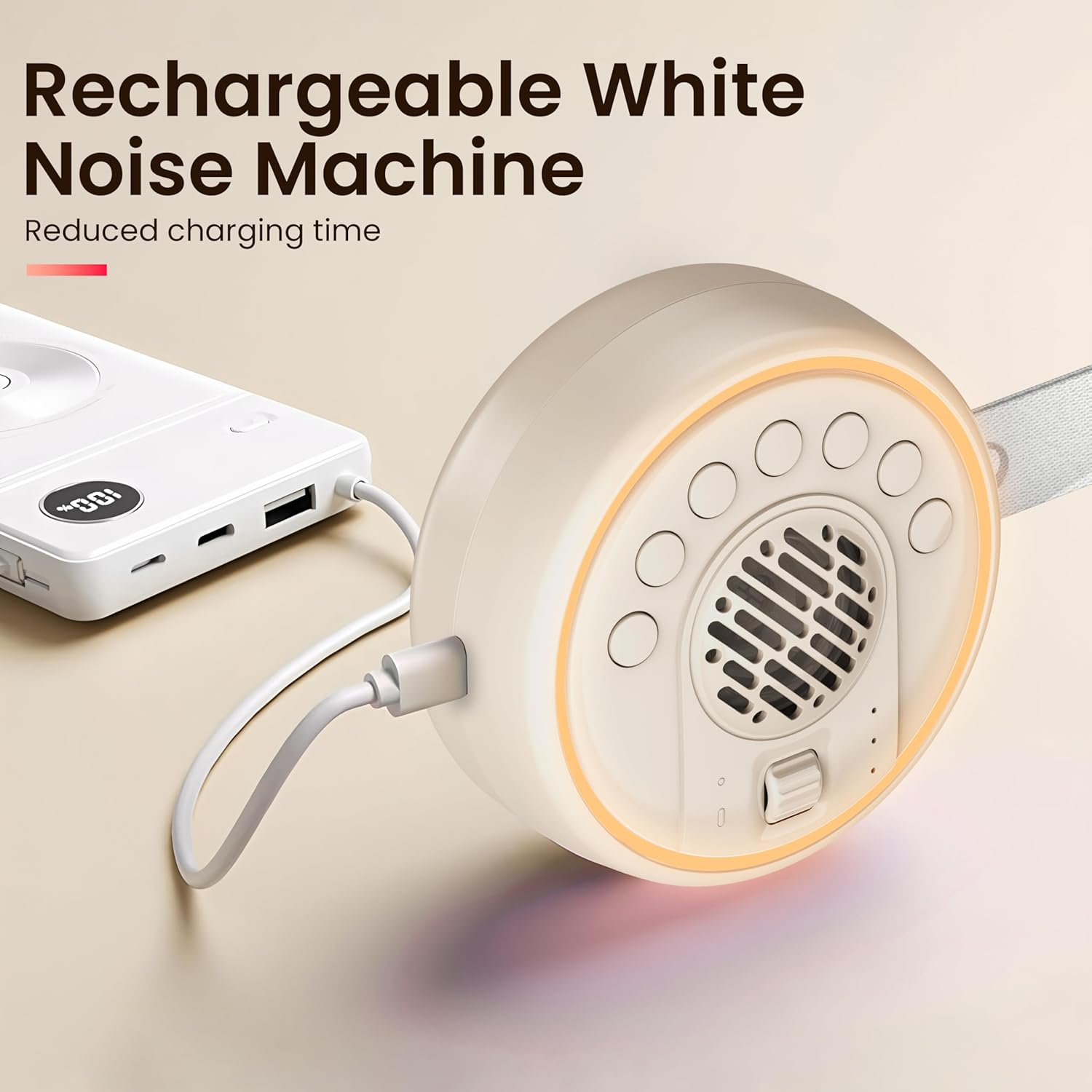 White Noise Machine with Bluetooth Speaker &ndash; 20 Soothing Sounds, Sleep Timer, Adjustable Volume & Night Light &ndash; Sound Machine for Baby, Kids, Adults, Travel & Office image number 6