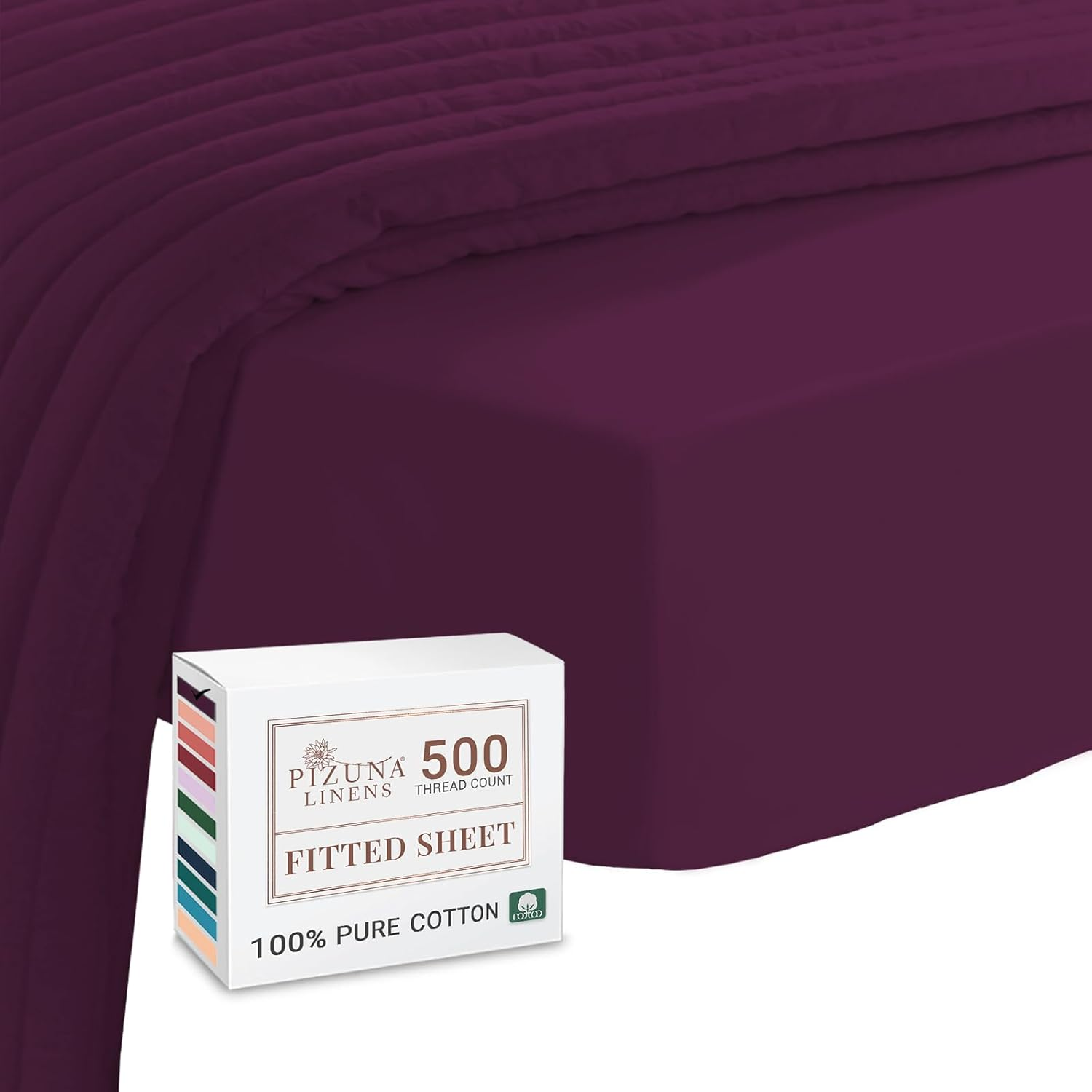 Pizuna Cotton Super King Fitted Sheet, 500 Thread Count 100% Combed Cotton Sateen Weave Superking Fitted Sheet with Extra Deep Pocket Fits Upto 40 Cm (Antique Silver Fitted Sheet - 1 PC)