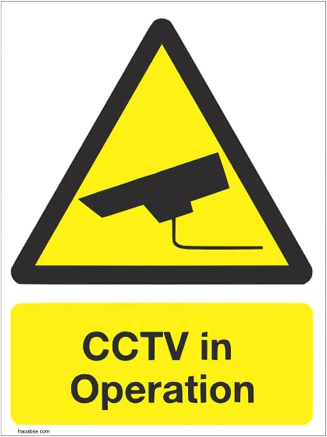Haobase 2 Pcs Security Notice, CCTV in Operation Sign - Self Adhesive Vinyl Sticker (15 Cm X 20 Cm)