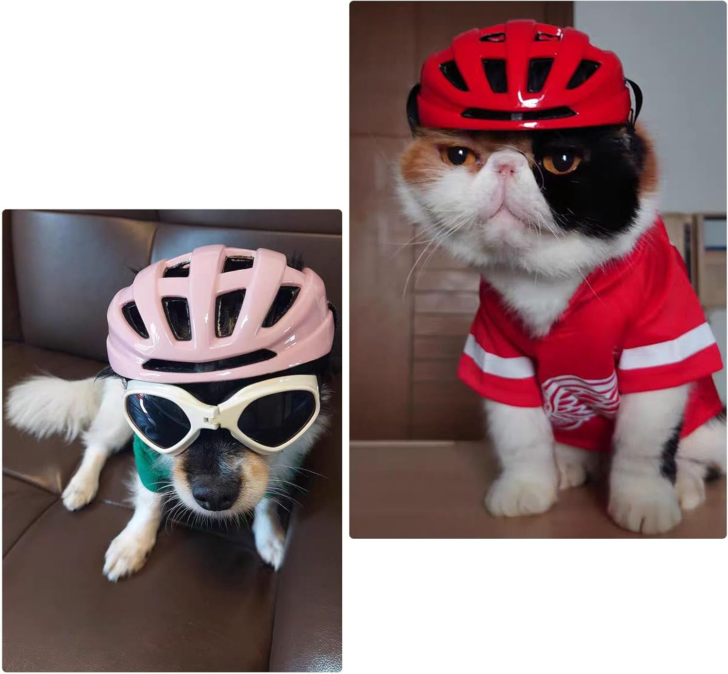 UOSIA Dog Helmet Pet Hat for Cats Dog Motorcycle/Bike Helmet Outdoor Riding Puppy Cap Adjustable Pet Helmets for Small Medium Large Dogs image number 1