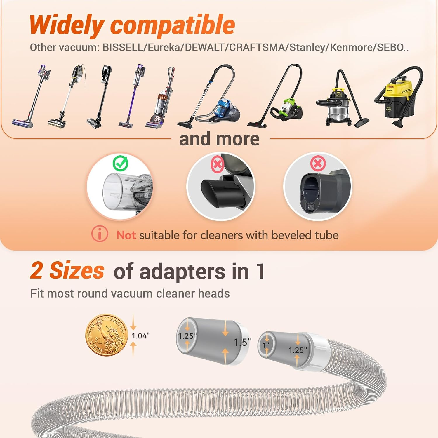 Afloia Dog Brush Vacuum Attachment, Cat Brush, Pet Brush Innovative Pet Grooming Kit, 1.5M Hoses Diameter Universal Adapter Compatible with Most round Vacuum Cleaners like Bissell, Eureka Etc image number 5