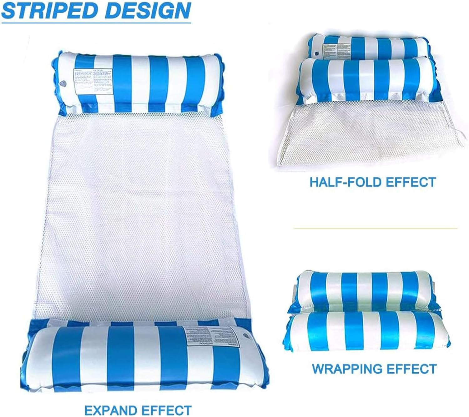 Water Hammock, Inflatable Pool Float，4-In-1 Multi-Portable Water Pool Float Hammock (Saddle, Lounge Chair, Hammock and Drifter) image number 6