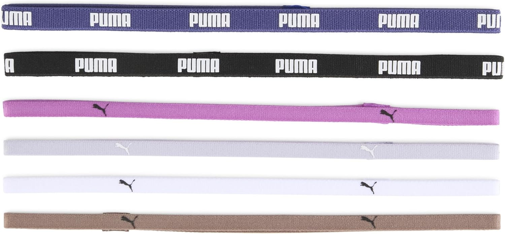 PUMA Women'S Essential Hairbands, Black/Blue Crystal/Wild Berry/Cool Weather/Dark Clove, UA