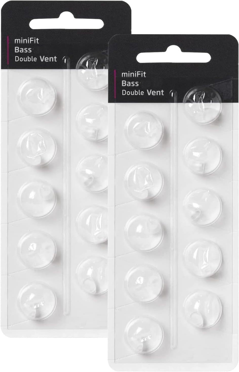 Base Domes 6Mm Double Vent Hearing Aid for Oticon Replacements, Oticon Minifit Double Vent Bass Domes, 2 Pack of 10 Each (Total 20Pcs)