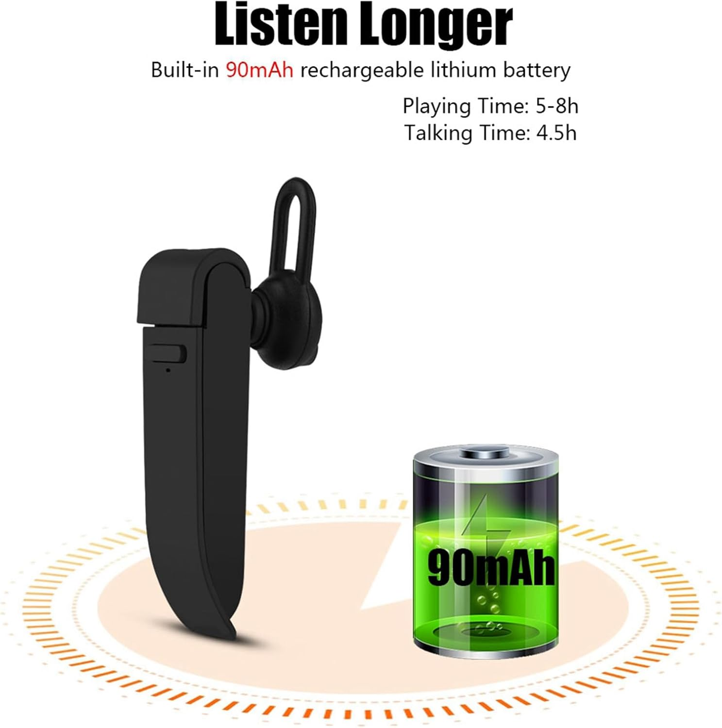 Sustvita Bluetooth Translator Earphone for Travel and Learning. a Compact Voice Translation Earpiece Featuring TWS in Ear Design and Hifi Audio Output image number 4