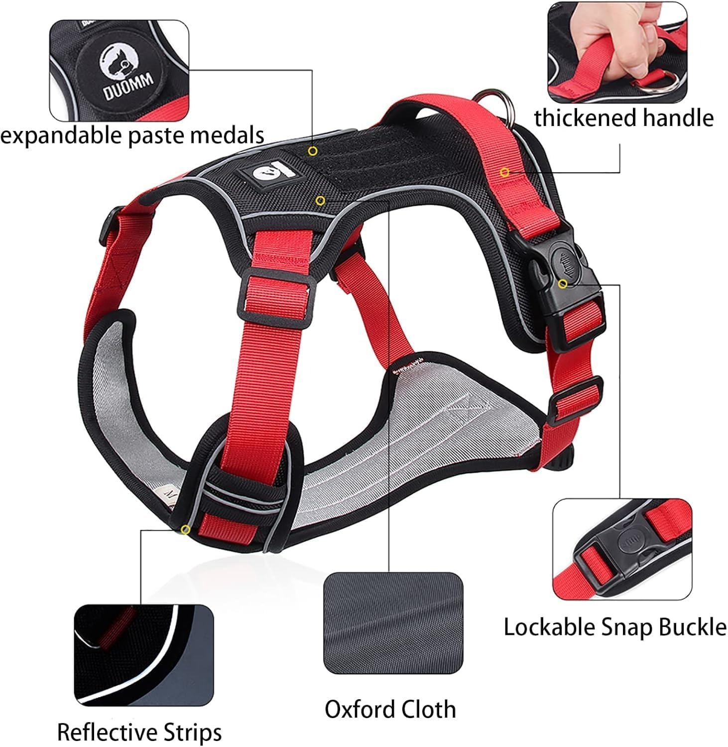 Esenlong No Pull Dog Harness with Leash and Handle Reflective Puppy Vest for Easy Control image number 4