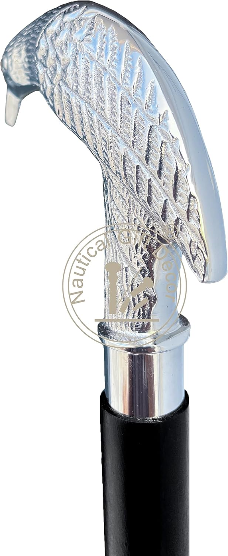 Edgar Allen Poe'S Mystic Raven Gothic Walking Stick Swagger Cane, 37 Inch, Hardwood, Black image number 1