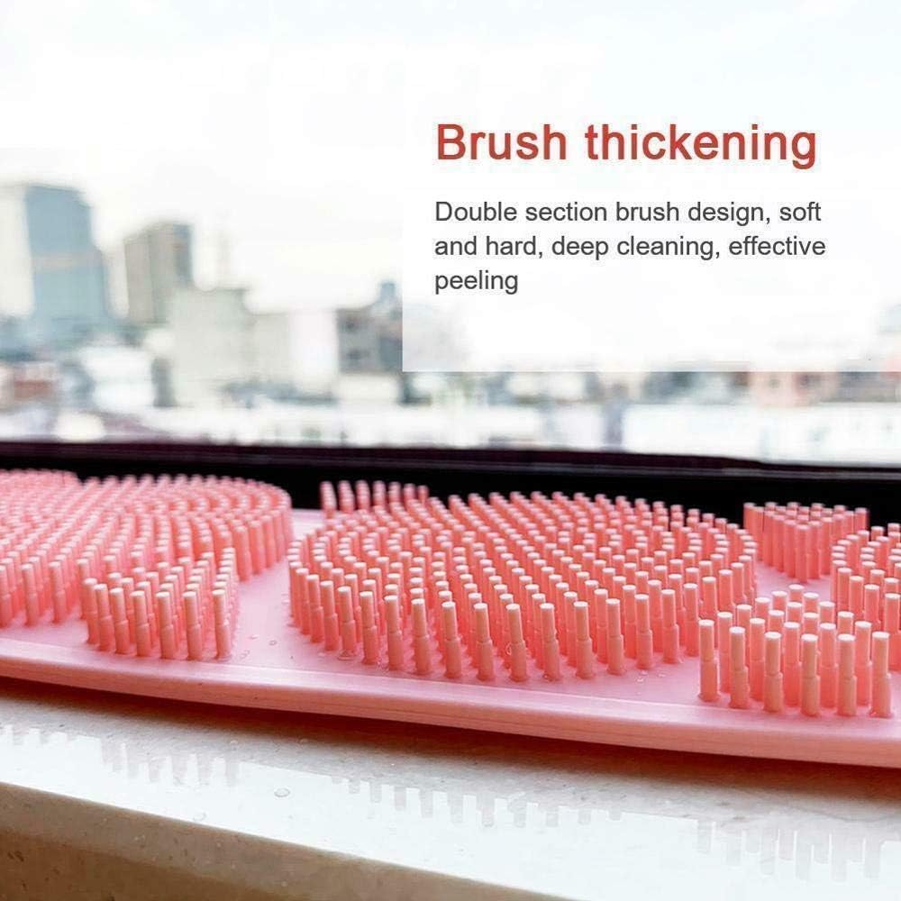 Shopmart 2 Pcs Combo Silicone Soft Cleaning Body | Bath Brush with Shampoo Dispenser plus Back Scrubber, Bath Brush Washer for Dead Skin Removal Gentle Massage Exfoliation for Kids Men and Women image number 1
