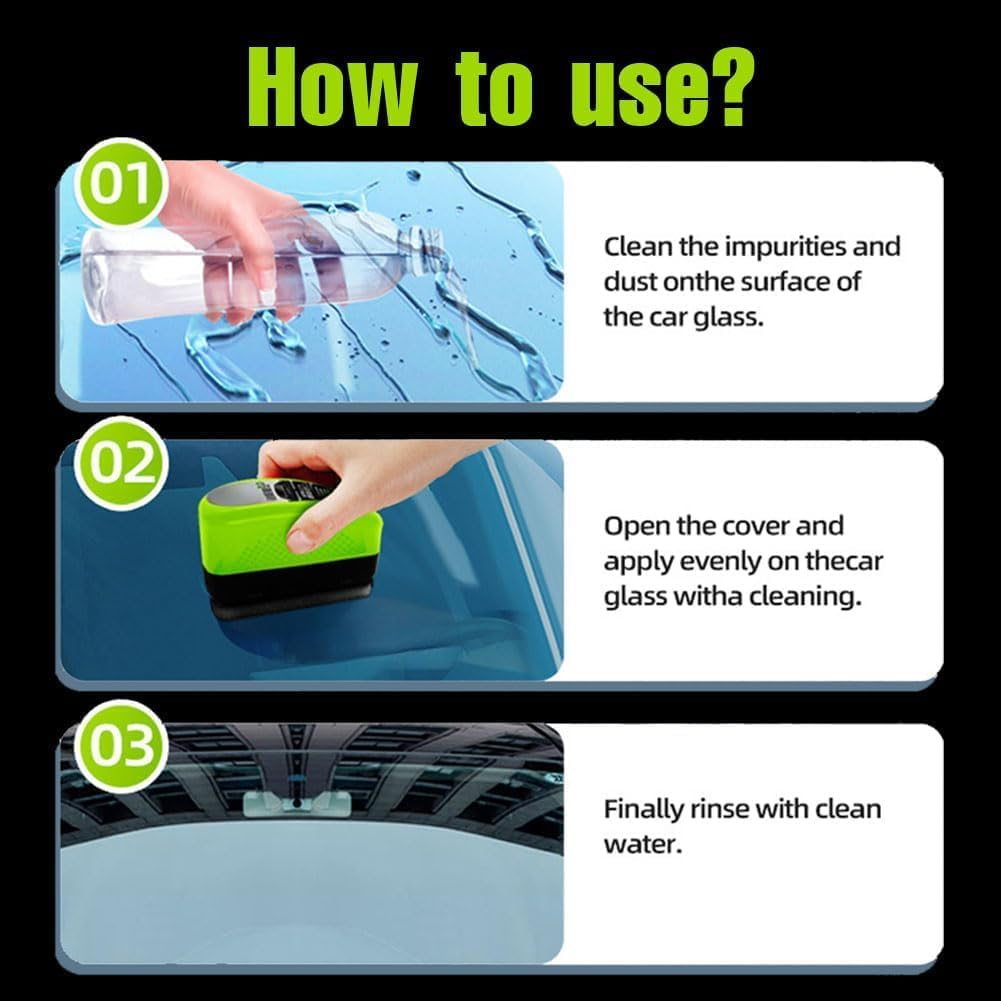 Oil Film Brush 2.0,Clear Vision Glass Cleaner for Car Windows,Clearview Shield Windshield Cleaner(2Pcs) image number 3